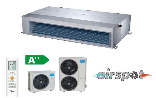 Midea KANALINIAI (ORTAKINIAI) SPLIT TIPO INVERTERINIAI ORO KONDICIONIERIAI 14,1/16,1kW